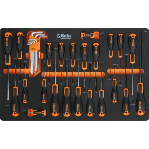 Servante mobile orange à 7 tiroirs remplis BW 2400S 07/E-S BETA (240 outils)