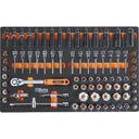 Servante mobile orange à 8 tiroirs remplis BW 2400S O8/E-L BETA (398 outils)