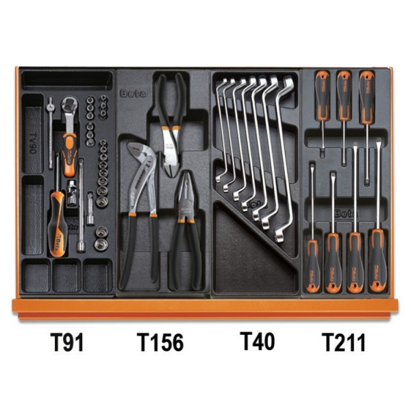 Composition de 197 outils (Maintenance générale) en plateaux thermoformés rigides en ABS 5904VU/4T BETA