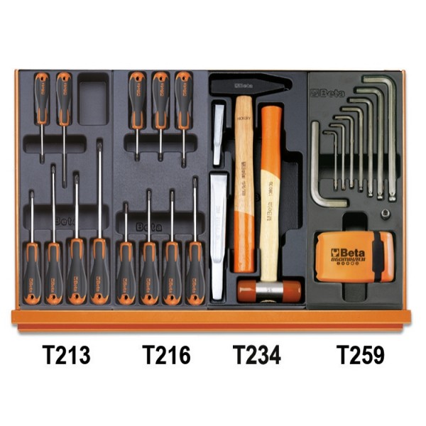 Composition de 197 outils (Maintenance générale) en plateaux thermoformés rigides en ABS 5904VU/4T BETA