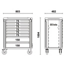 Servante 8 tiroirs vide C37/8-G BETA (vide) grise