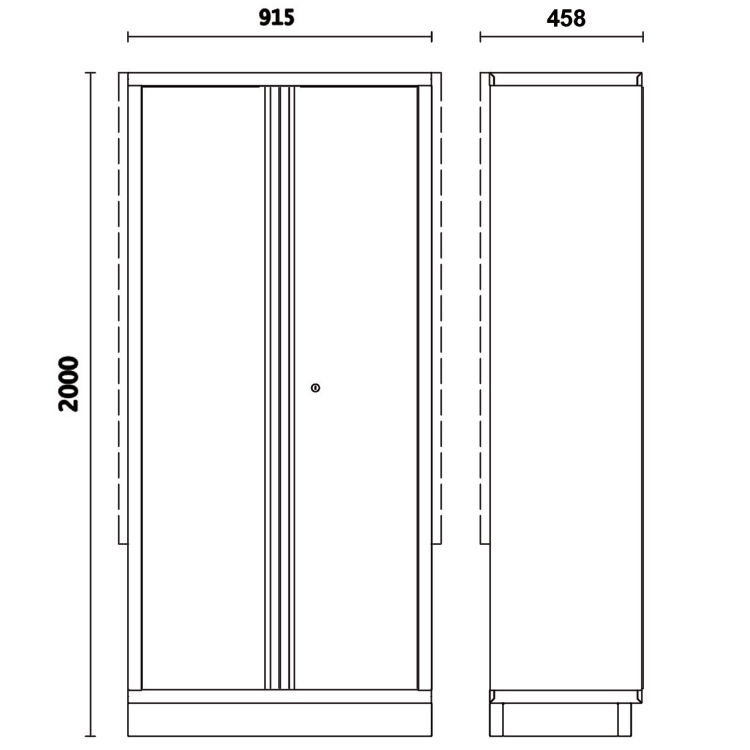 Armoire à outils deux portes avec support C45PRO AS2 BETA 590 X 430 mm