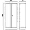 Armoire à outils deux portes avec support C45PRO AS2 BETA 590 X 430 mm