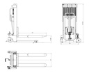 Gerbeur manuel levée rapide 1000 kg hauteur 2000 mm double mât MS1020 MW TOOLS