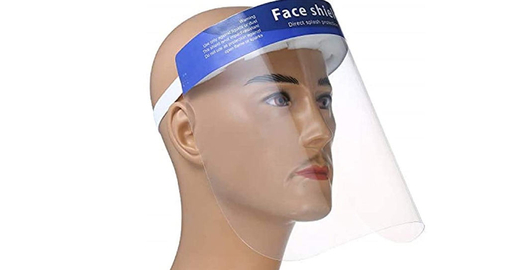 Ecran facial (visière, face shield) PET 33 x 22 (avec élastique et éponge)