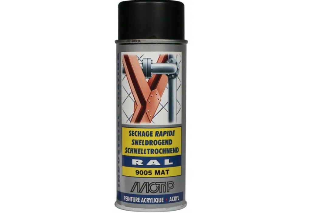 Peinture en spray RAL 9005 noir mat 500ml