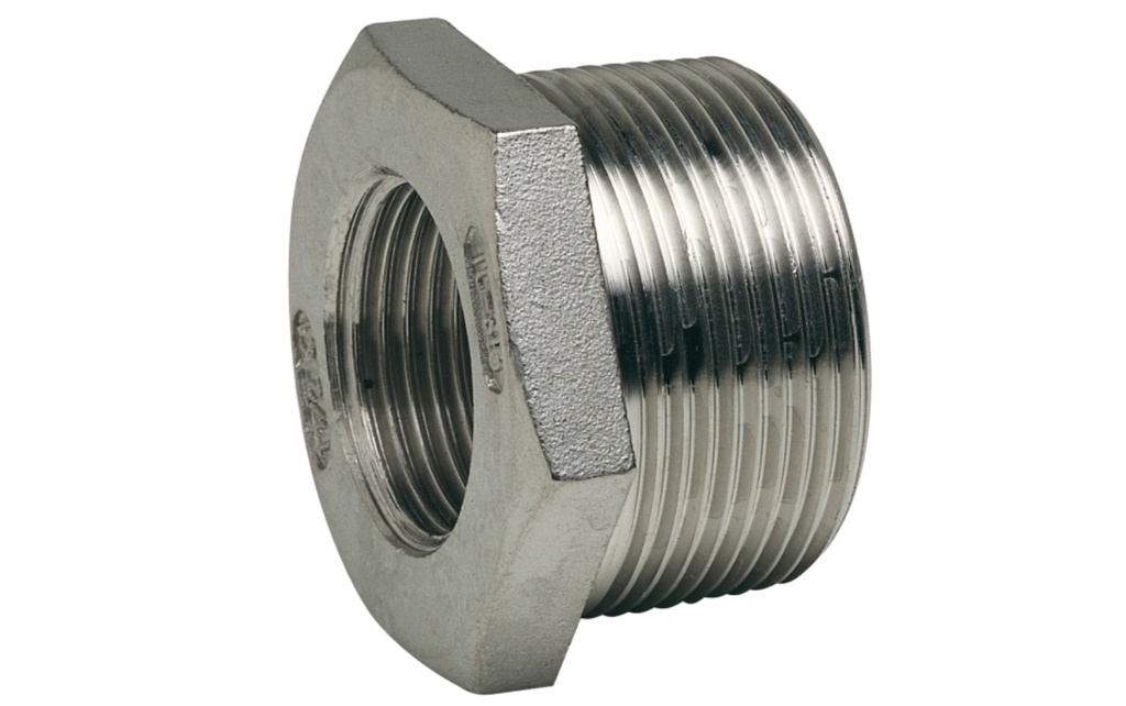 Réduction Mâle-Femelle MF Inox A4 (AISI 316) BSP 3/4" - 1/2"