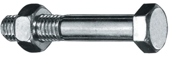 DIN 601/555 - ISO 4016 Boulon tête hexagonale avec écrou hexagonal Acier 6.8 zingué M12 X 20