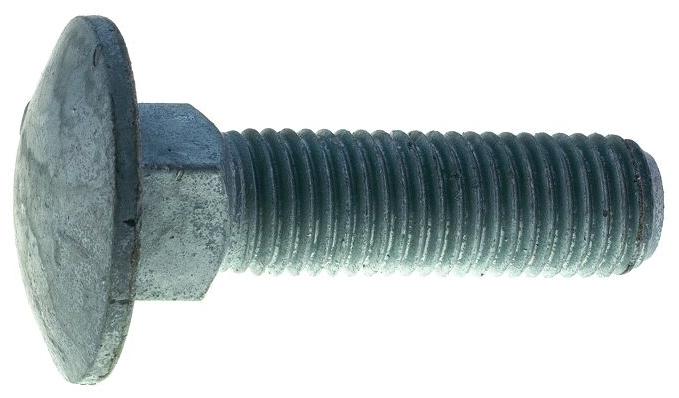 DIN 603 Vis à tête bombée collet carré Galvanisé à chaud 8.8 (isométrique) M10 X 30