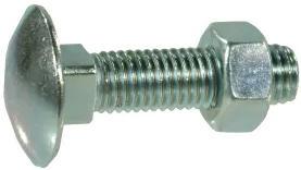 DIN 603/555 Vis tête bombée collet carré avec écrou hexagonal Acier 4.6 zingué M5 X 55