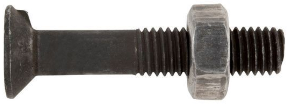 DIN 604/555 Vis à tête fraisée (1 ergot) avec écrou hexagonal Acier 4.6 brut M6 X 25