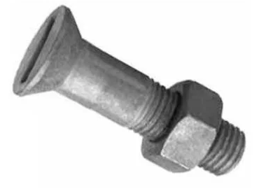 DIN 7969/555 Vis à tête fraisée rainure avec écrou hexagonal Acier 4.6 zingué M16 X 45