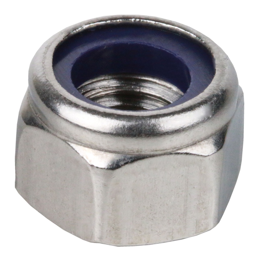 DIN 982 - ISO 7040 Ecrou hexagonal autofreiné (avec bague en nylon) Inox A4 M5 