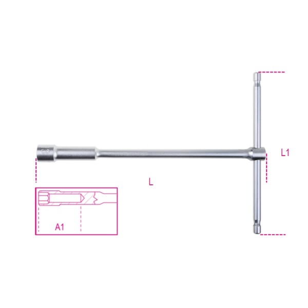 Clé à béquille simple avec douille profonde 6 pans 949 BETA 10 mm