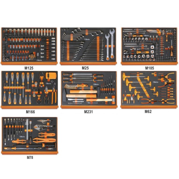 Composition de 333 outils (Réparation automobile) en plateaux mousse compacte 5988H/7M BETA