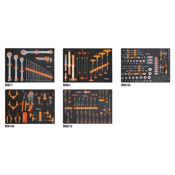 Composition de 231 outils pour la maintenance générale en plateaux mousse compacte 5945VUM BETA