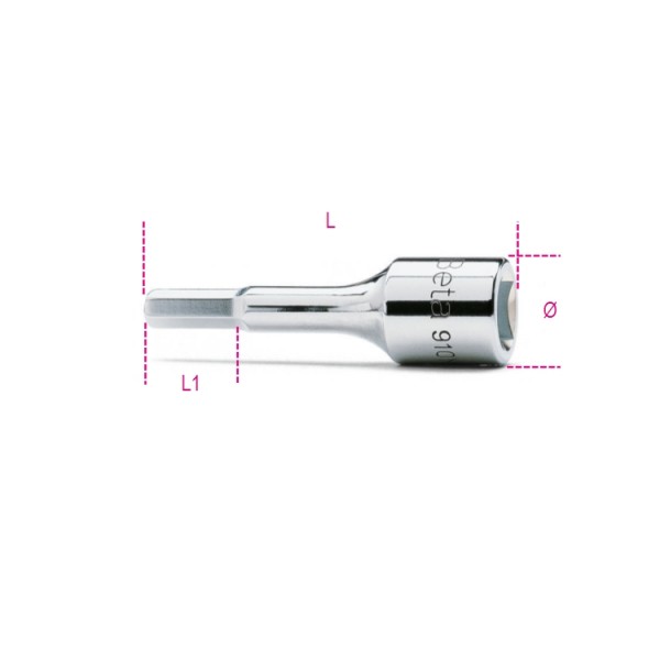 Douille tournevis 3/8" pour vis 6 pans creux 910ME BETA 4 mm