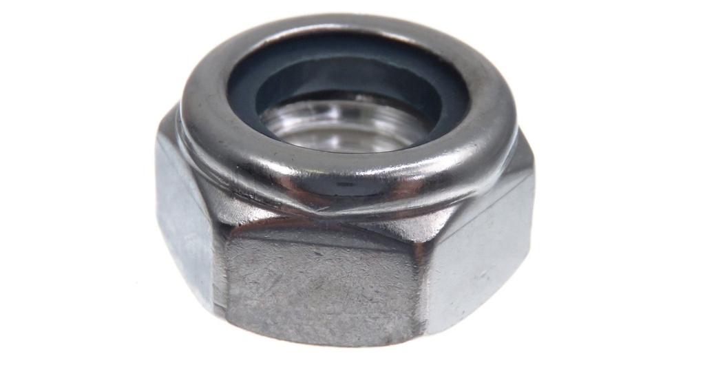 ISO 10511 Ecrou hexagonal bas autofreiné (avec bague en nylon) Inox A4 M3