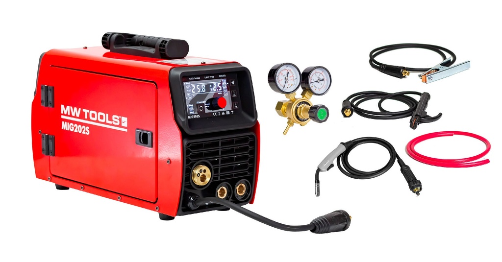 Poste à souder inverter synergique portable MIG-MAG 200 A - MIG202S MW TOOLS écran LCD 230 V