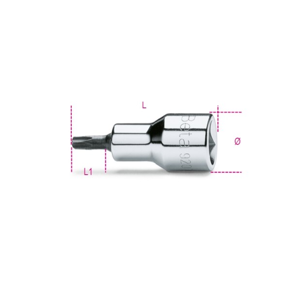 Douille tournevis 1/2" pour vis Tamper Resistant Torx® 920RTX BETA T27