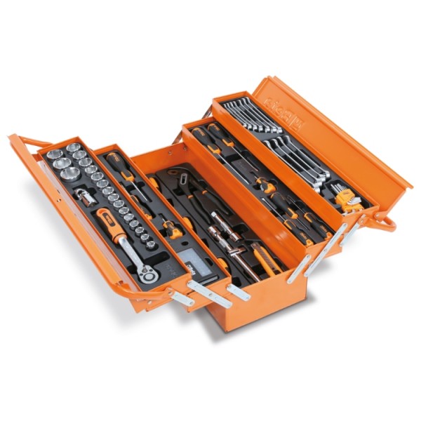 Caisse métallique ( 5 cases) d'outils pour la maintenance générale BW 2120L-E/T91 BETA (91 outils)