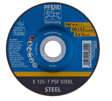 Disque à ébarber déporté E gamme universelle PSF STEEL PFERD 100 X 6,3 X 16 mm