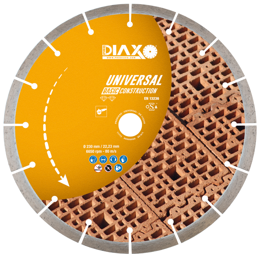 Disque diamanté UNIVERSAL Basic Construction DIAXO 115 X 10 X 22,23 mm