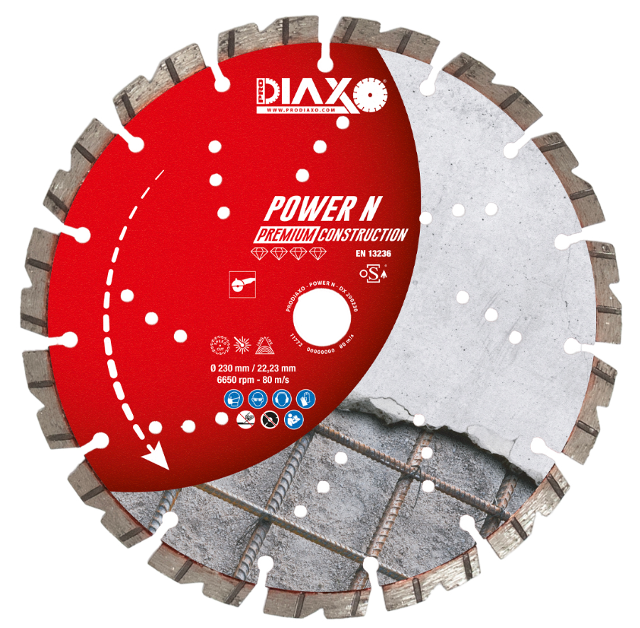 Disque diamanté POWER N Premium Construction DIAXO 115 X 10 X 22,23 mm