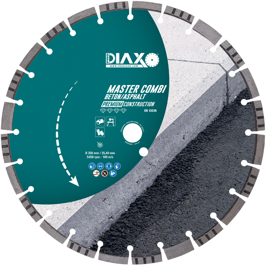 Disque diamanté LASER COMBI BETON/ASPHALT Pro Construction DIAXO 350 X 10 X 25,4 mm