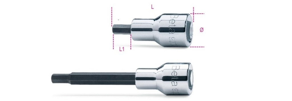 Douille tournevis 1/2" pour vis 6 pans creux 920PE BETA 7 x 58 mm