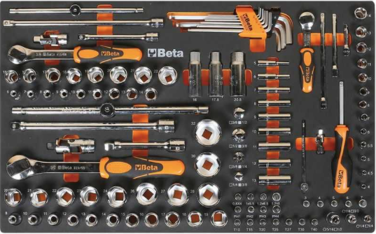 Plateau thermoformé souple avec composition d'outils M236 BETA