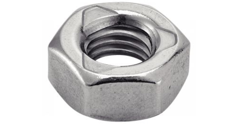 DIN 980 - ISO 7042 Ecrou hexagonal autofreiné tout métal (3 encoches) Inox A2 M6