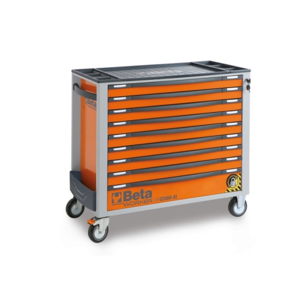 [024006254] Servante mobile BETA extra-large 9 tiroirs équipée d’un système anti-basculement (716 outils) BW 2400S XL9/E-XXL Orange (PROMO)