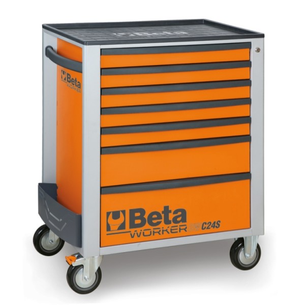 [024006224] Servante mobile orange à 7 tiroirs remplis BW 2400S O7/E-M BETA (309 outils)