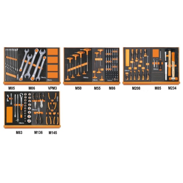 [059041198] Composition de 170 outils (Réparation automobile) en plateaux mousse compacte 5904VG/2M BETA