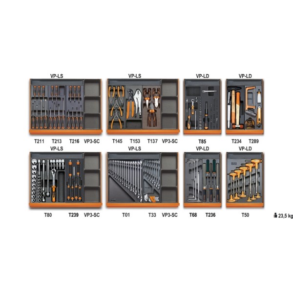 [059381062] Composition de 210 outils maintenance générale en plateaux thermoformés rigides en ABS 5938U/2T BETA