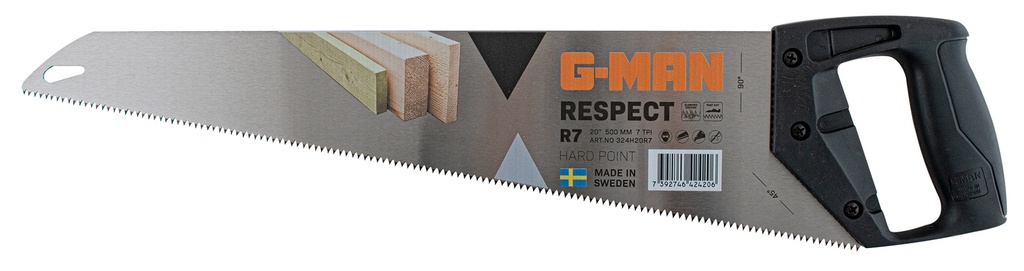 [GM324H20] Scie RESPECT  manche Pvc, 7 TPI (R7) -  GM 324H20 G-MAN 500 mm